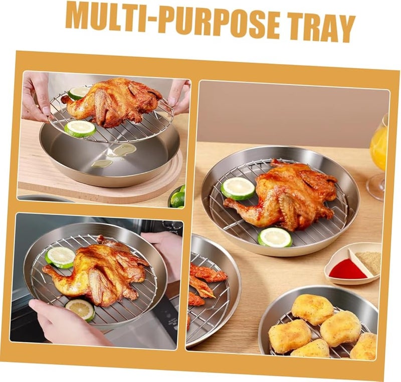 صينية شواء فرن وشبكة سلكية متعددة الاستخدامات للخبز الصحي مقاس 12 بوصة - Image 4